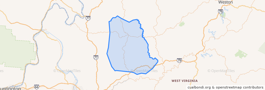 Mapa de ubicacion de Roane County.