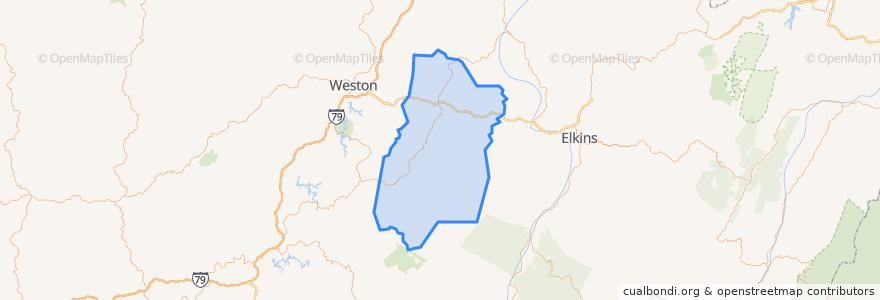 Mapa de ubicacion de Upshur County.