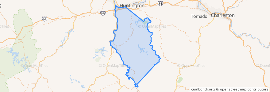 Mapa de ubicacion de Wayne County.