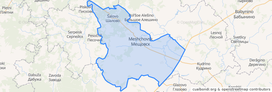 Mapa de ubicacion de городское поселение Мещовск.