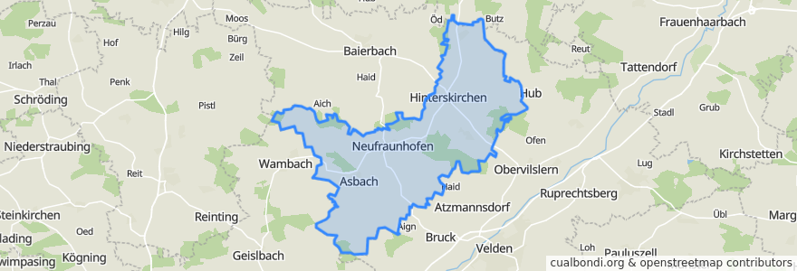 Mapa de ubicacion de Neufraunhofen.