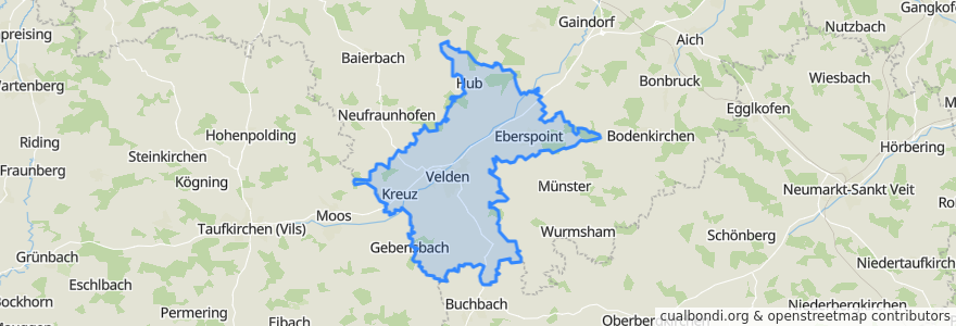 Mapa de ubicacion de Velden.