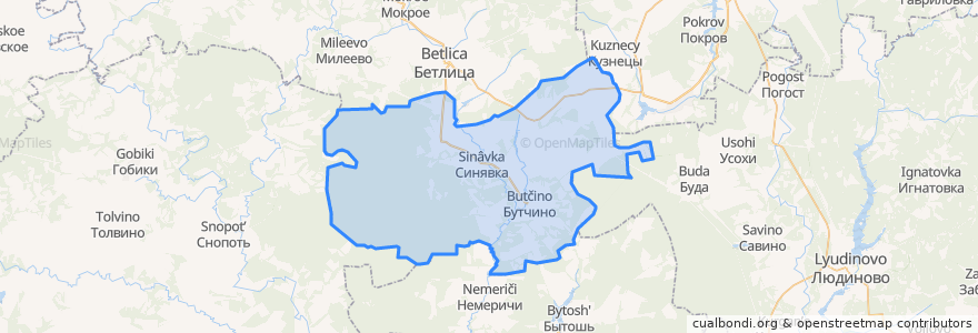 Mapa de ubicacion de сельское поселение Село Бутчино.