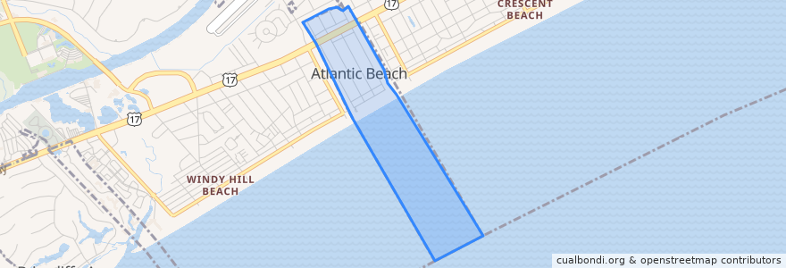 Mapa de ubicacion de Atlantic Beach.