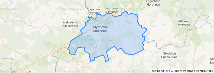 Mapa de ubicacion de сельское поселение Мятлево.