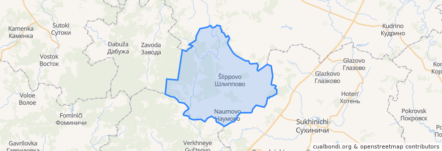 Mapa de ubicacion de сельское поселение Село Шлиппово.