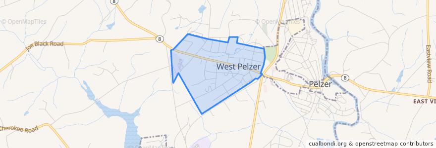 Mapa de ubicacion de West Pelzer.