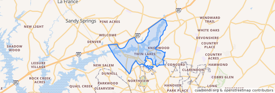 Mapa de ubicacion de Northlake.