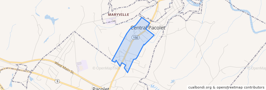 Mapa de ubicacion de Central Pacolet.