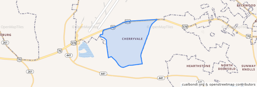 Mapa de ubicacion de Cherryvale.