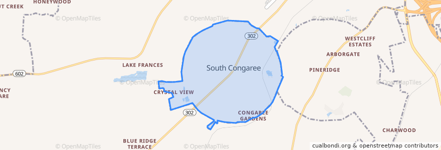 Mapa de ubicacion de South Congaree.