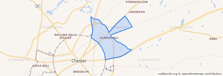 Mapa de ubicacion de Eureka Mill.