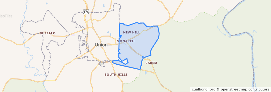 Mapa de ubicacion de Monarch Mill.