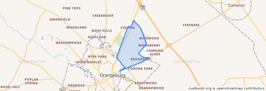 Mapa de ubicacion de Brookdale.