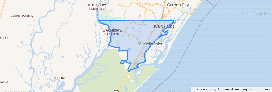 Mapa de ubicacion de Murrells Inlet.