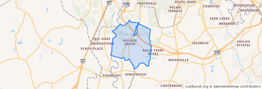 Mapa de ubicacion de Golden Grove.