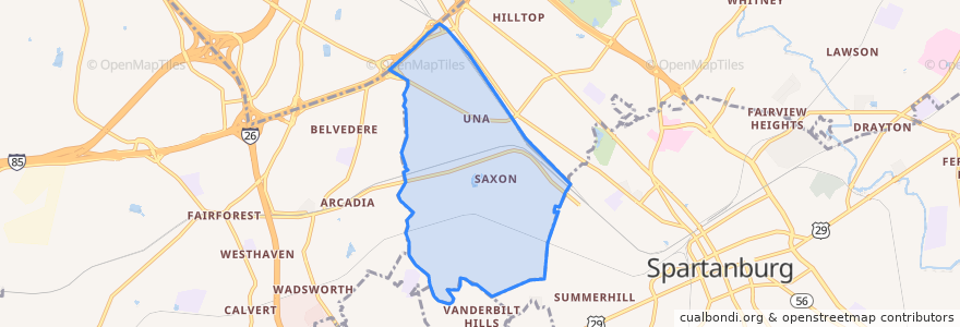 Mapa de ubicacion de Saxon.