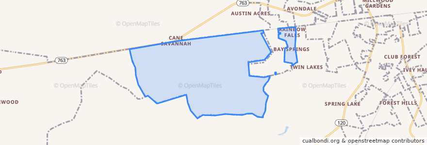 Mapa de ubicacion de Cane Savannah.