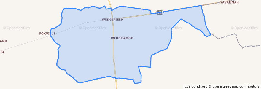 Mapa de ubicacion de Wedgewood.