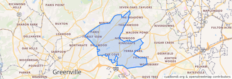 Mapa de ubicacion de Wade Hampton.