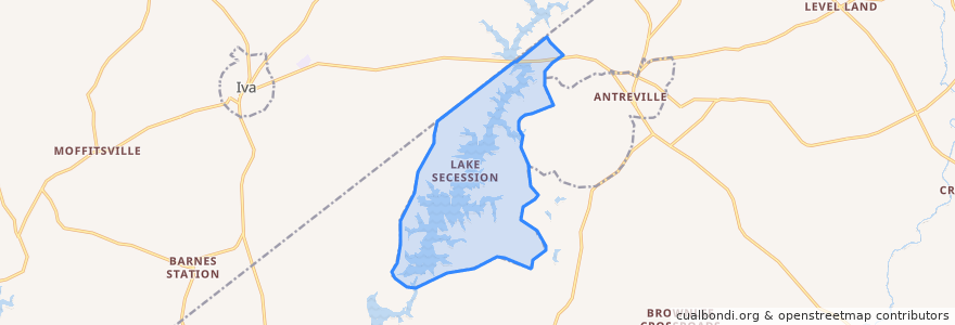 Mapa de ubicacion de Lake Secession.