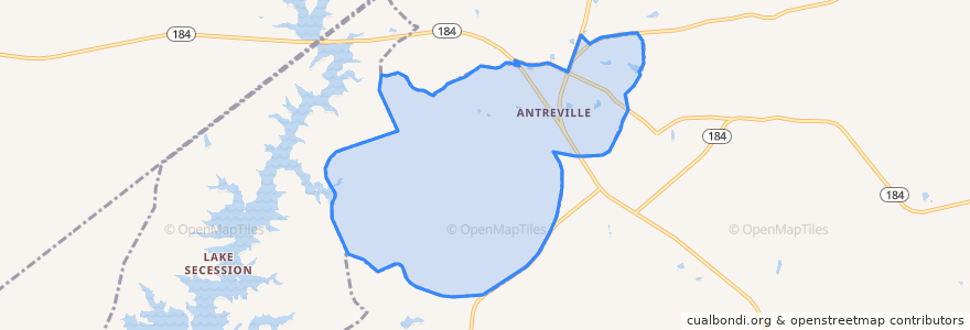 Mapa de ubicacion de Antreville.