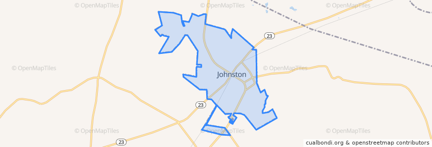 Mapa de ubicacion de Johnston.