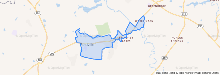 Mapa de ubicacion de Reidville.