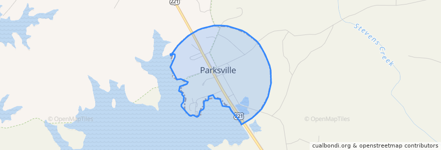 Mapa de ubicacion de Parksville.