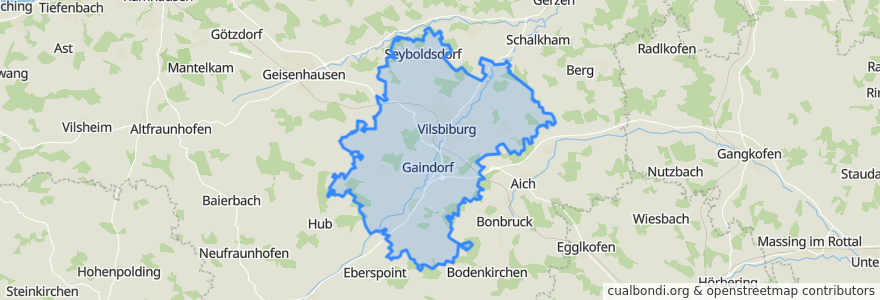 Mapa de ubicacion de Vilsbiburg.