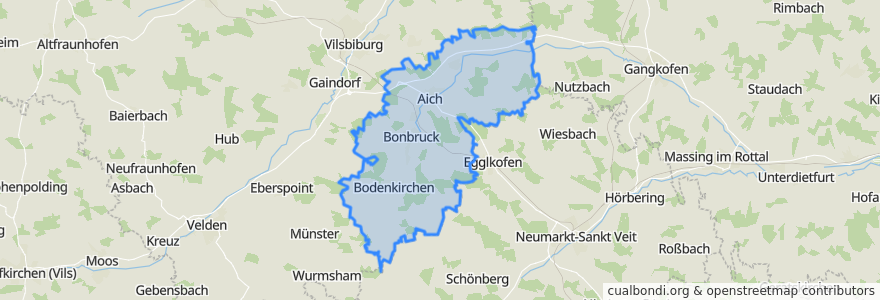 Mapa de ubicacion de Bodenkirchen.