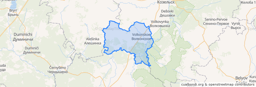 Mapa de ubicacion de сельское поселение Село Волконское.