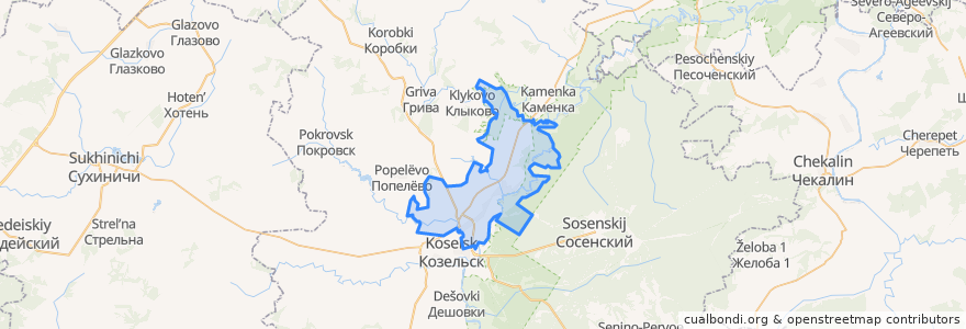 Mapa de ubicacion de сельское поселение Село Нижние Прыски.