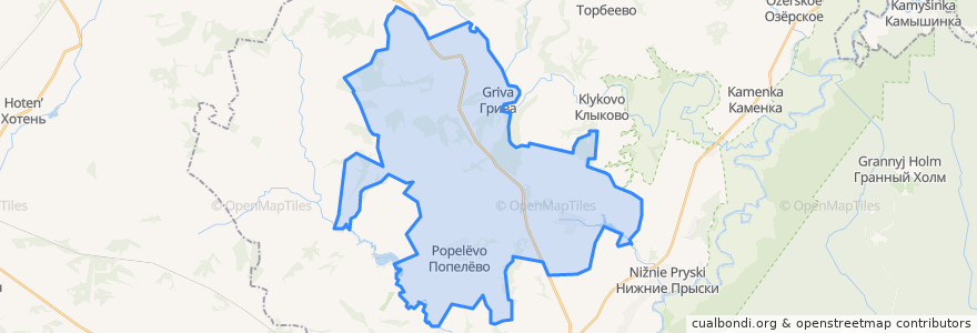 Mapa de ubicacion de сельское поселение Село Попелёво.