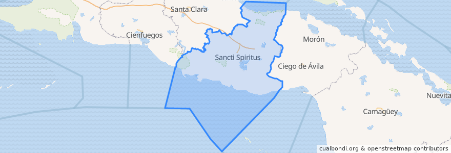 Mapa de ubicacion de Sancti Spiritus.