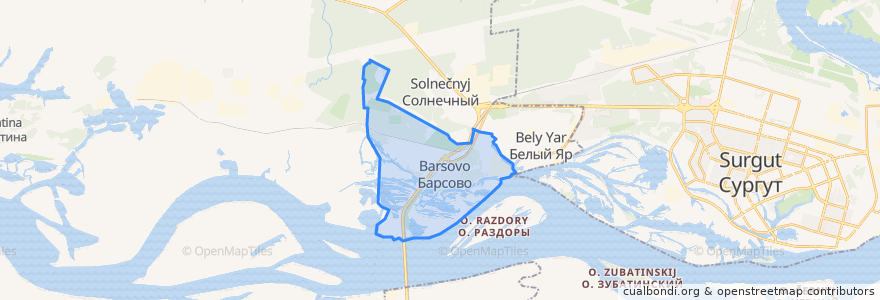 Mapa de ubicacion de городское поселение Барсово.