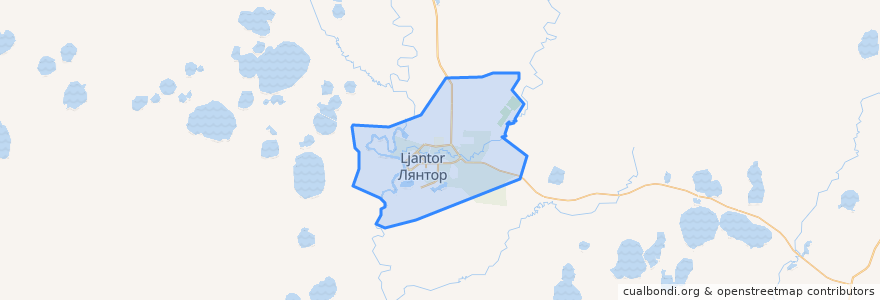 Mapa de ubicacion de городское поселение Лянтор.