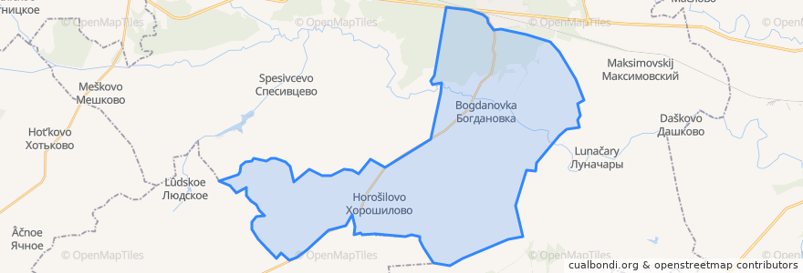 Mapa de ubicacion de Богдановское сельское поселение.