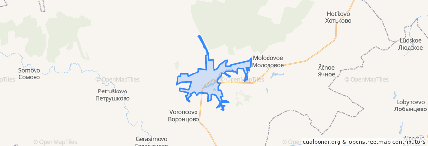 Mapa de ubicacion de городское поселение Шаблыкино.