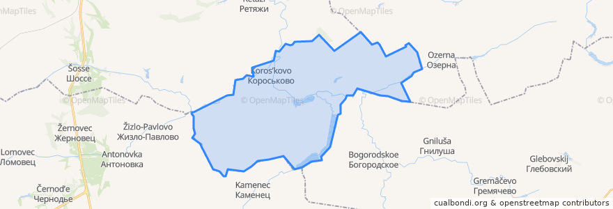 Mapa de ubicacion de Короськовское сельское поселение.