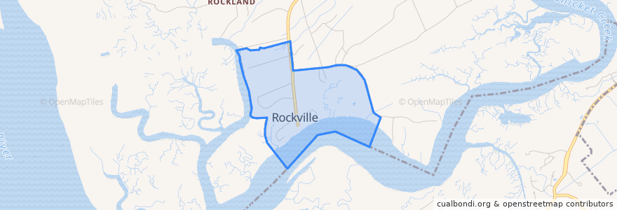 Mapa de ubicacion de Rockville.