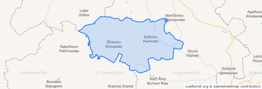 Mapa de ubicacion de Рыжковское сельское поселение.