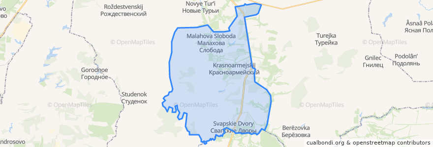 Mapa de ubicacion de Малахово-Слободское сельское поселение.