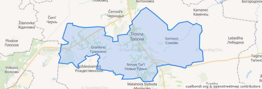 Mapa de ubicacion de Троснянское сельское поселение.