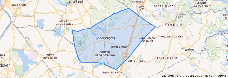 Mapa de ubicacion de Georgetown.