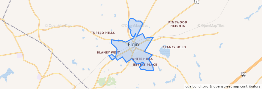 Mapa de ubicacion de Elgin.