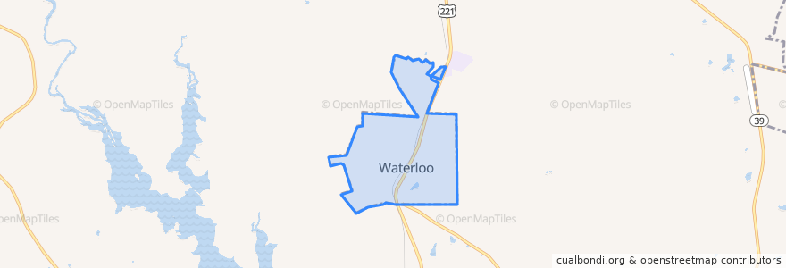 Mapa de ubicacion de Waterloo.