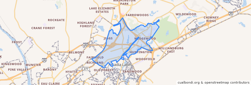 Mapa de ubicacion de Dentsville.