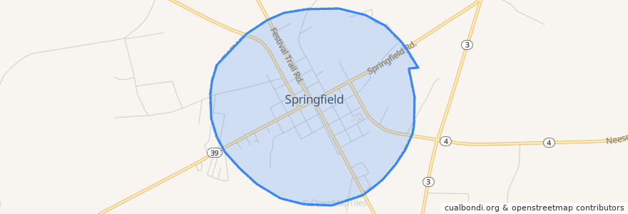 Mapa de ubicacion de Springfield.