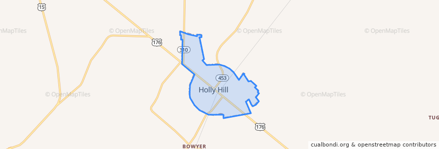 Mapa de ubicacion de Holly Hill.
